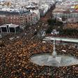 The protest comes just two days before the high-profile trial of Catalan separatist leaders in Madrid