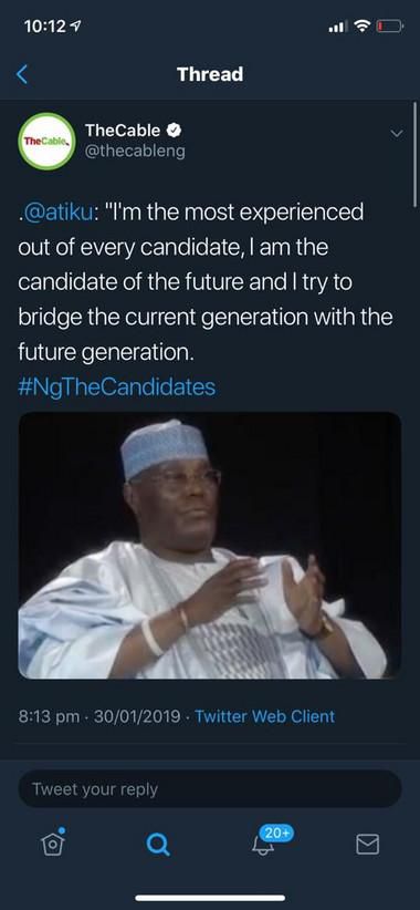 Atiku Abubakar yayin da yake bayani a shirin