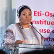 Tessy Owolabi of the Social Democratic Party (SDP) at a debate for candidates contesting for the Eti-Osa constituency seat in the House of Representatives