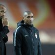 Franck Passi (R) took charge of Monaco for the their trip to Dijon after Thierry Henry's dismissal