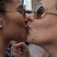 A score of protesters shouted "Love is love! Love is love!" many of them kissing outside the huge Del Carmen church, symbolic for Panamanians as a gathering point for protests against 1980s dictator Manuel Noriega