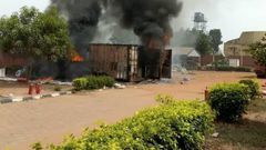 Container on fire in INEC's Anambra State office [Channels Television]