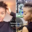 Lola OJ shows how to tame short relaxed hair