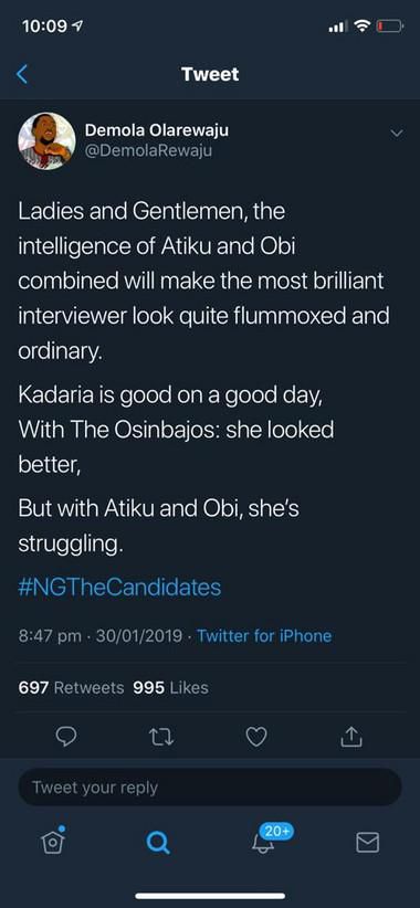 #NGTheCandidate: Atiku da Obi sun birge