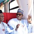 Kaduna State Governor, Nasir El-Rufai with President Muhammadu Buhari at Rigasa train station in Kaduna