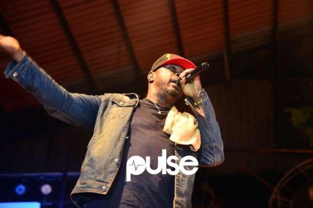 Eedris Abdulkareem, performing at a concert.