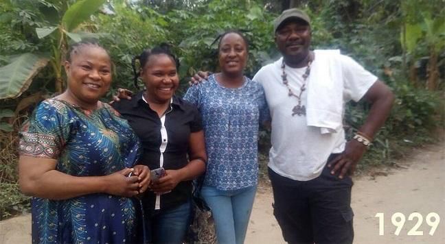 Sola Sobowale, an actress, Iretiola Doyle and Sam Dede on the set of '1929'
