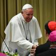 Pope Francis greeted cardinals at the opening of the summit
