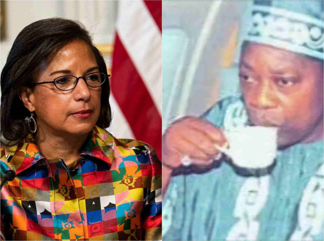 A photo of a former US diplomat, Susan Rice and late MKO Abiola