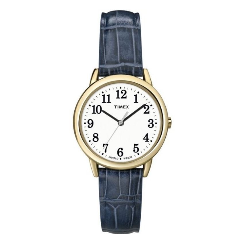 Timex T2N954 Women’s Easy Reader Blue Leather Watch