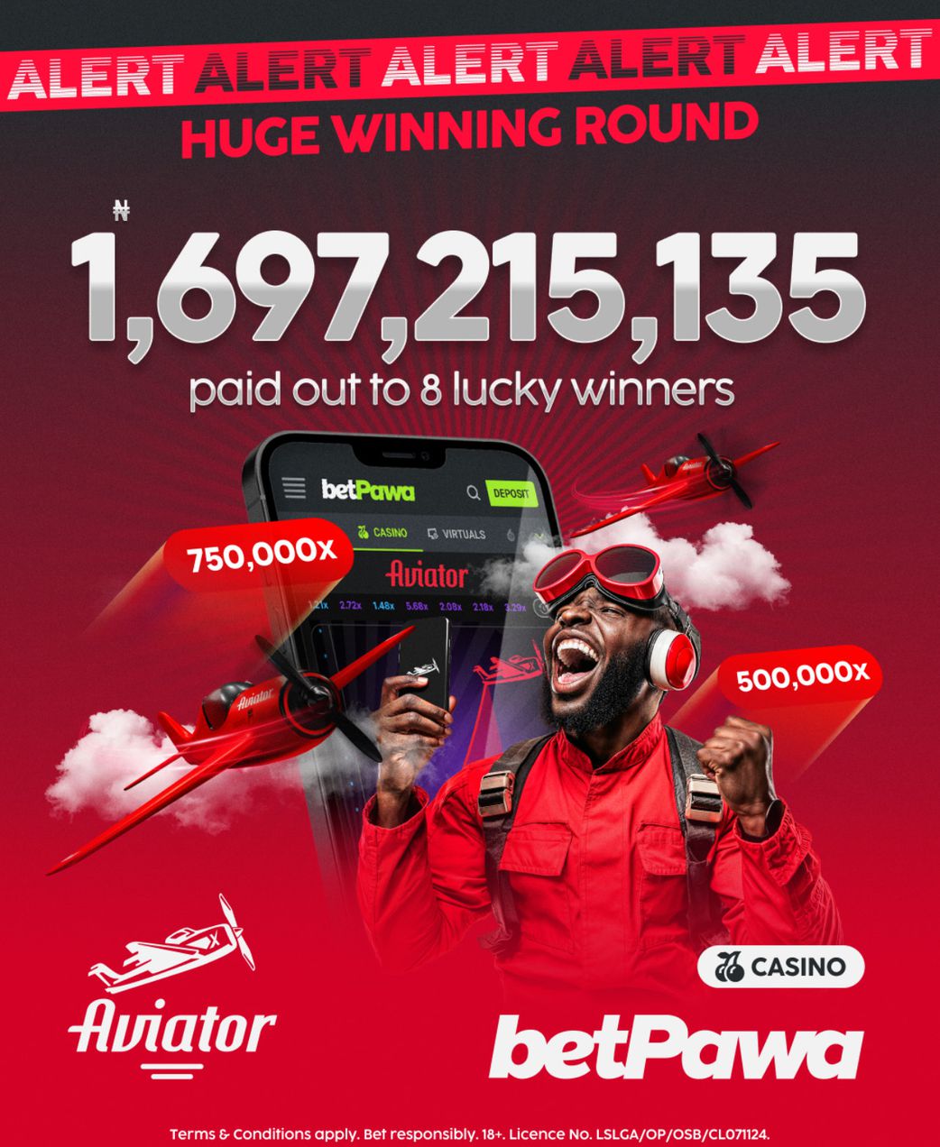betPawa makes history with Africa’s biggest Aviator win — N1.6bn in one round!
