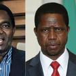 Hakainde Hichilema (left), head of the United Party for National Development (UPND) opposition, and President Edgar Lungu