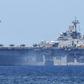 A US V-22 Osprey takes off from the USS Wasp suring amphibious landing exercises as part of the annual joint US-Philippines military exercise
