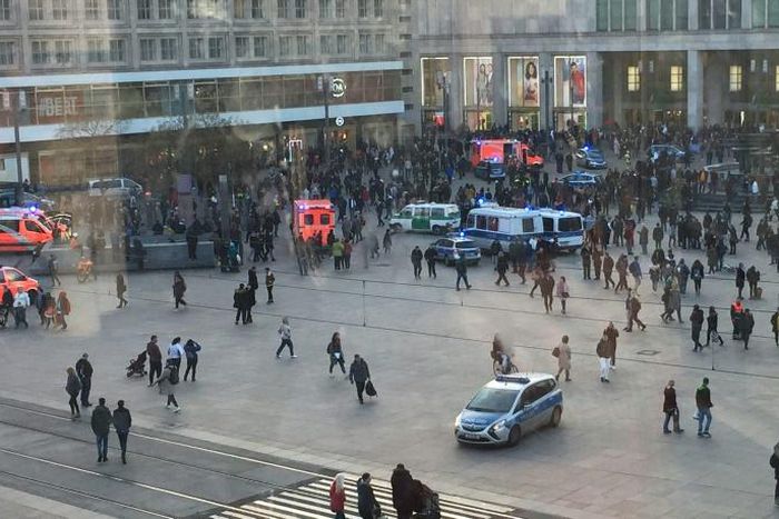 Berlin police said they made nine arrests after the fight broke out on the Alexanderplatz in the city centre