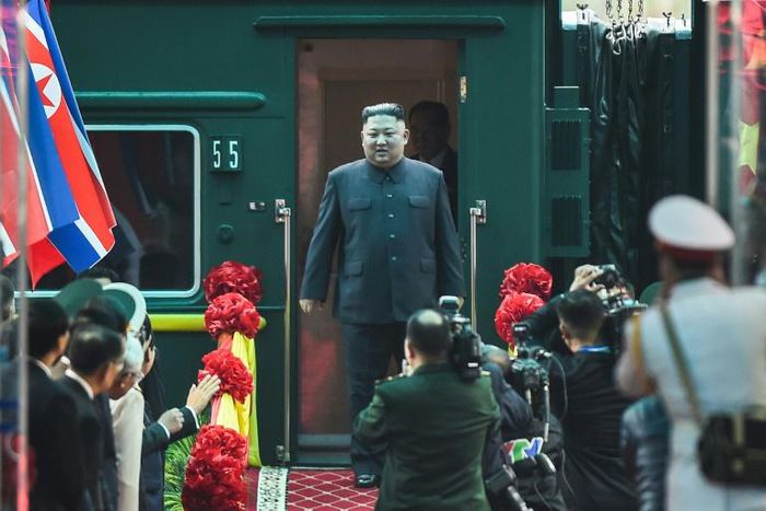 Kim Jong Un arrived in Hanoi Tuesday following a marathon 4,000-kilometre (2,500-mile) journey through China on his trademark olive green armoured train