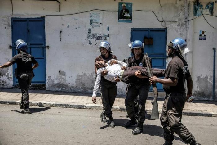 Violence broke out in the Indian Ocean nation after a defeated presidential candidate bidding to unseat the president was arrested
