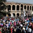 Activists came from all over Italy for the 'March for Family' at the end of the World Congress of Families conference in Verona