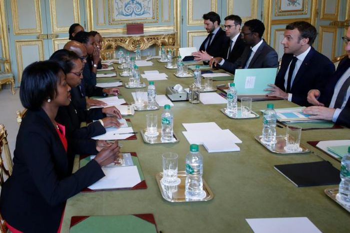 Macron met representatives of the Rwandan victims' group Ibuka ahead of the genocide anniversary
