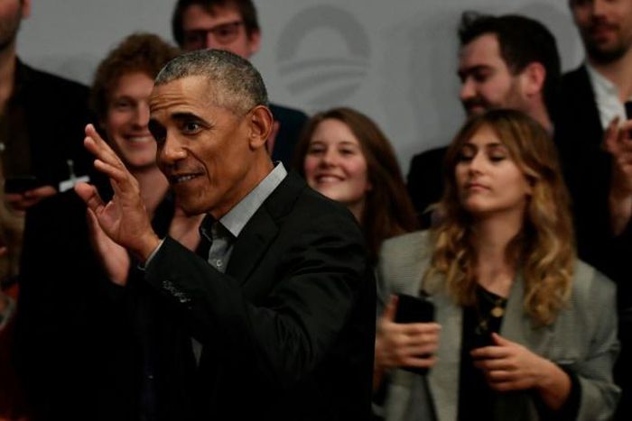 Obama is in Germany to promote his foundation