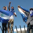 The talks had been suspended after opposition protesters, such as those pictured here in Managua, were temporarily detained by police who used tear gas to prevent an anti-government protest