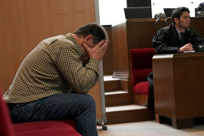 Public prosecutors are seeking a 22-year jail sentence for Joaquin Benitez, seen here at his trial in Barcelona on Monday, for allegedly sexually abusing four former students