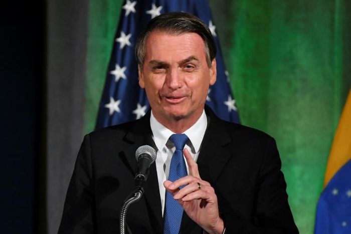 Brazil's President Jair Bolsonaro is appealing for broad US investment after opening up a base to commercial satellites