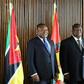 It is the first time in eight months that Mozambique's President Filipe Nyusi, seen on the left, has held talks with Ossufo Momade, who heads the opposition Renamo, the onetime rebel movement turned political party