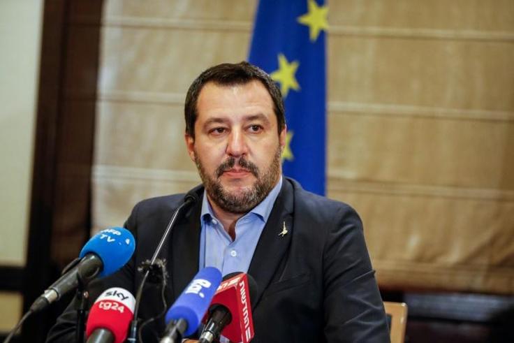 Italy’s far-right Interior Minister and deputy PM Matteo Salvini (pictured March 18, 2019) tweeted that the migrants on the tanker were "not shipwrecked, they're pirates"
