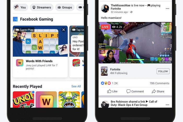 Facebook Tab side by side gaming
