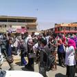 Protesters shout slogans during an anti-government demonstration in Street 60 in the Sudanese capital Khartoum