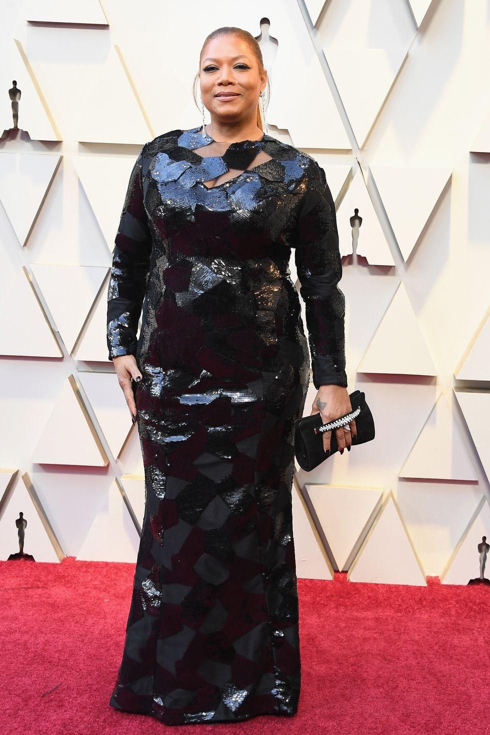Queen Latifah wearing Michael Costello at the 91st Academy Awards