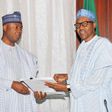 Senate President Bukola Saraki with President Muhammadu Buhari [Presidency]