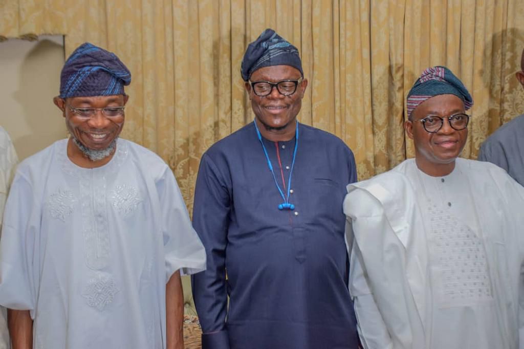 Rauf Aregbesola, Dr. Ajibola Bashir and Governor Gboyega Oyetola