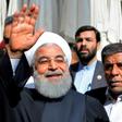 Iranian President Hassan Rouhani visits the Shiite holy city of Najaf during a March 2019 trip to Iraq