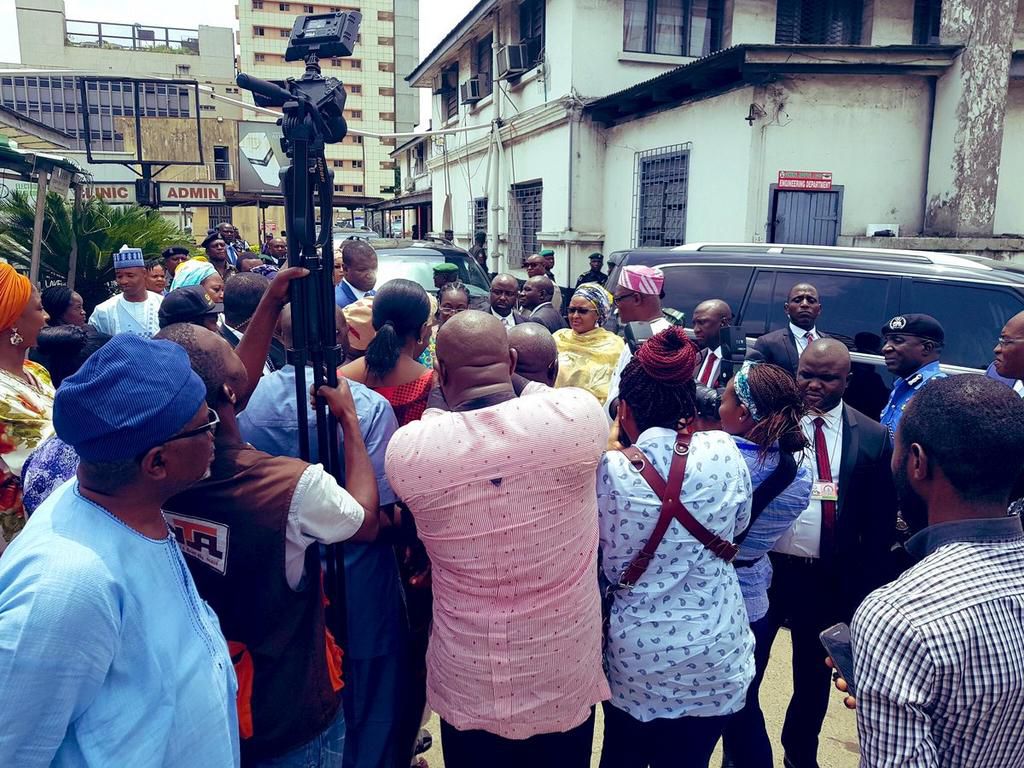 Aisha Buhari visits victims of Lagos building collapse