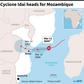 Map showing the forecast path of cyclone Idai which is heading for Mozambique.