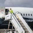 Boeing Chief Executive Dennis Muilenburg deplaning a Boeing 737 MAX after a test flight of the company's proposed fix to its anti-stall system