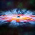 Artist's impression of a black hole surrounded by matter waiting to fall in