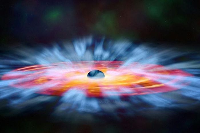 Artist's impression of a black hole surrounded by matter waiting to fall in