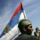 Some 200 members of the ultranationalist Serb Chetnik Movement (supporter pictured 2006) gathered in Visegrad, on the Drina river, which marks the border between Serbia and Bosnia