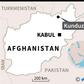 Map of Afghanistan locating Kunduz, where at least 13 civilians were killed in air strike by "international forces" last week