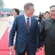 UN sanctions monitors are investigating North Korea's use of luxury vehicles such as Lexus SUVs at the inter-Korean summit between South Korean President Moon Jae-in (L) and Kim Jong Un in September