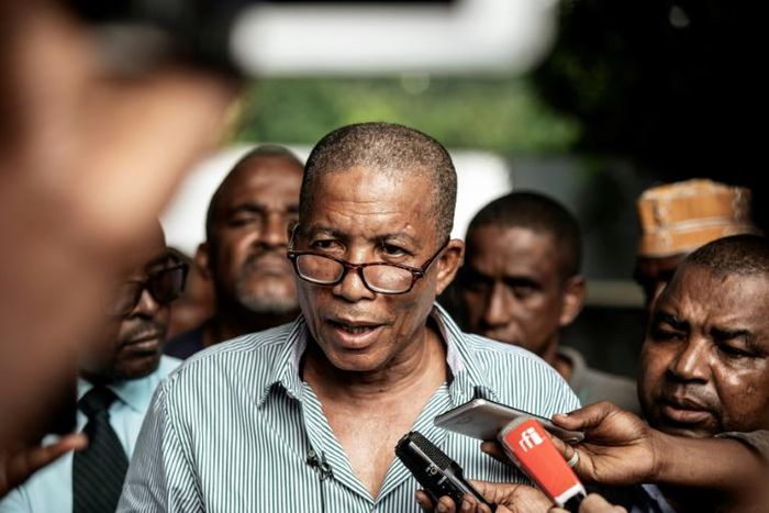 Soilihi, pictured here on voting day on March 24, was arrested after challenging the outcome of the ballot