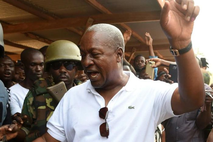 John Mahama, seen in 2016, was Ghana president from 2012 to 2016, when he lost a re-election bid to President Nana Akufo-Addo of the New Patriotic Party (NPP) over a faltering economy and corruption allegations