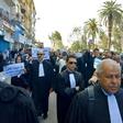 Algerian lawyers protesting Monday against President Abdelaziz Bouteflika's bid for a fifth term in office
