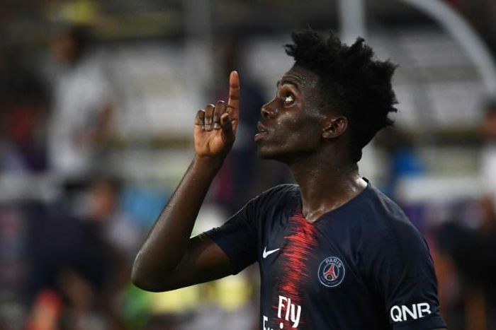 Timothy Weah, pictured August 2018, headed in the opener after 14 minutes