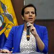 Ecuadoran Interior Minister Maria Paula Romo at a press conference in Quito on April 11, 2019