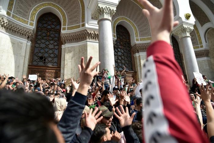 Algerian students demonstrate in the capital Algiers on March 5, 2019 against their ailing president's bid for a fifth term