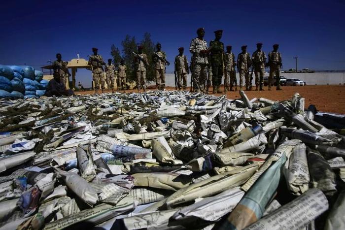 Sudanese police seized 15 tonnes of hashish in Omdurman (packets pictured in twin city Khartoum in November 2017), in what the chief of anti-narcotics police called "one of the biggest hauls in the country"