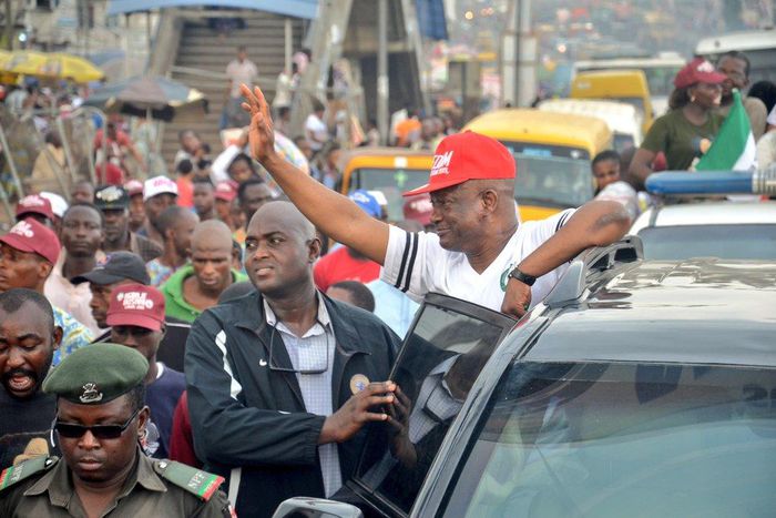 Residents of Alimosho area of Lagos State, in their hundreds, on Wednesday joined Mr Jimi Agbaje the Peoples Democratic Party (PDP) governorship candidate in the state on a road show